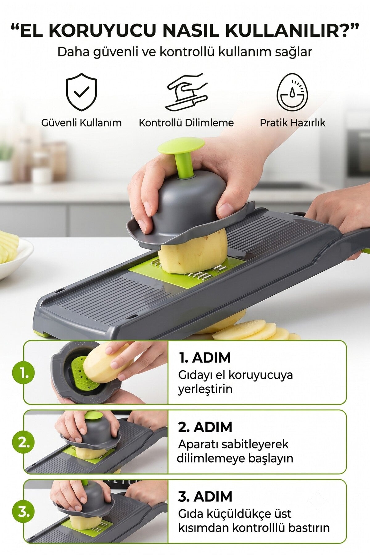 Çok Fonksiyonlu Sebze Doğrayıcı Rende Dilimleyici Hazneli Mutfak Seti